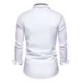 PARKLEES 2023 Autumn Plaid Patchwork Formal Shirts for Men Slim Long Sleeve White Button Up Shirt Dress Business Office Camisas.