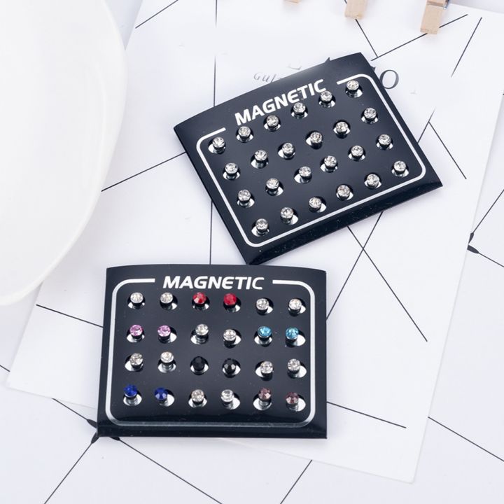 %E3%80%90Shop%20the%20Latest%20Trends%E3%80%91%2012Pairs/Set%20Unisex%20Rhinestone%20Inlaid%20Magnetic%20Stud%20Earrings%20Non%20Piercing%20Jewelry%20-%20Image%207