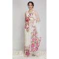 Exclusive Designer Hand Print Half Silk Saree for women.