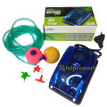 Dual Nozel Aquarium Oxygen Air Pump Set - Dual Nozel Air Pump With Air Stone and Air Line Pipe.