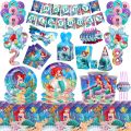 Disney Little Mermaid Ariel Princess theme Disposable Tableware Happy Birthday Party Decorations Kids Baby Shower Girls Supplies. 