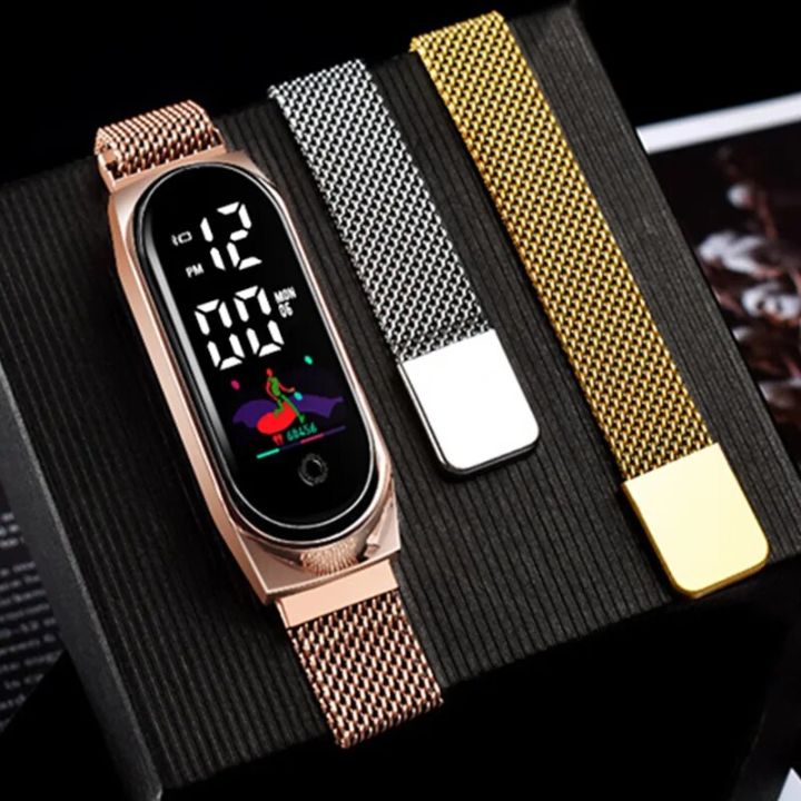 Luxury%20Digital%20Watch%20Women%20Rose%20Gold%20Electronic%20LED%20Wristwatch%20Metal%20Strap%20Fashion%20Luminous%20Ladies%20Watch%20Bracelet%20montre%20femmes%20-%20Image%204