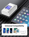 USB Charging Station, 8-Ports 60W/12A Multi Port USB C Hub Charger with LCD Display for Cellphone Tablet Multiple Devices,. 