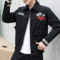 BROWON Brand New Jacket Men Korean Fashion Print Casual Jacket for Men 2023 Turn-Down Collar Embroidery Winter Jacket Male. 