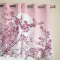 Cherry Tree Moon Japanese Style Window Curtains for Living Room Bedroom Kitchen Window Treatments Valance Home Decor Drapes. 
