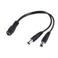 5.5x2.1mm 1 to 2 M/F DC Power Splitter Cable for Security CCTV Camera. 
