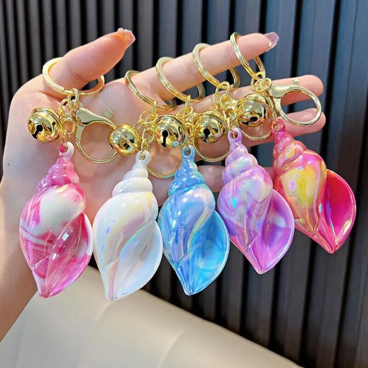 Colorful%20Acrylic%20Shell%20Conch%20Keyring%20Creative%20School%20Bag%20Backpack%20Pendants%20Cartoon%20Car%20Key%20Accessories%20Key%20Ring%20For%20Women%20-%20Image%202