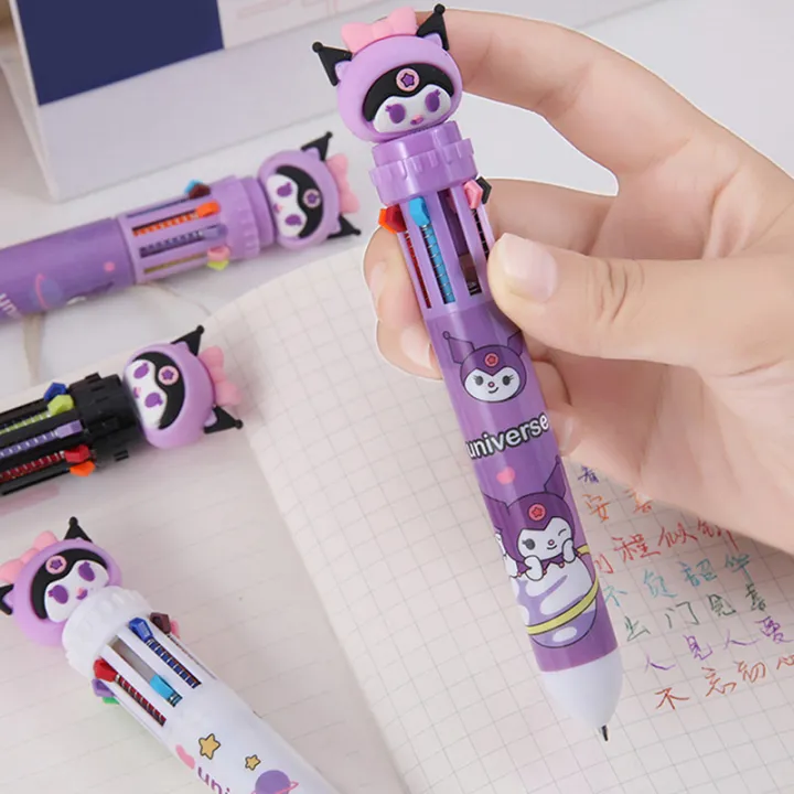 New%20Cute%20Cartoon%20Kuromi%2010%20Color%20Ball%20Pen%20Kawaii%200.7Mm%20Multi%20Color%20Pen%20Writing%20Tool%20Podazz%20-%20Image%203
