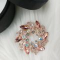 Stone & Metal Brooch /Hijab Pin/ Saree Pin for Women (Golden) (Imported) M-BRC-1104 - 1 Piece - Brooch - Brooch for Women - হিজাব পিন.