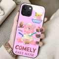For Redmi A2 A1 4G 2022 Back Cover Case glass Fashion Pink Lovely Bear Shockproof Camera Lens Protector Phone Cases. 