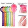 2 In 1 Cute Makeup Lollipop Lip Balm Lip Gloss Moisturizer Candy Magice Lip Gloss Lipstick Waterproof Long Lasting Lip Tint.
