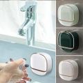 Soap Holder With Lid Drain Soap Box Punch-Free Flip-Top Soap Dish Creative Waterproof Storage Rack Bathroom Accessories. 