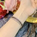 Italian lace two-tone gold diamond ring Blatty counter with black gold open bracelet bracelet women.