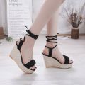 Women's Wedge Sandals Summer2022New Korean Style All-Matching Strap Platform Shoes with Fairy Dress Shoes High Heels.