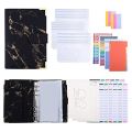 49Pc Budget Binder, Marble Print PU Binder Budget Planner Organizer with Envelopes,Expense Budget Sheets,for Budgeting D.