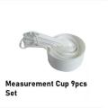 Measerment Cup Set Of 9 piece set  White. 