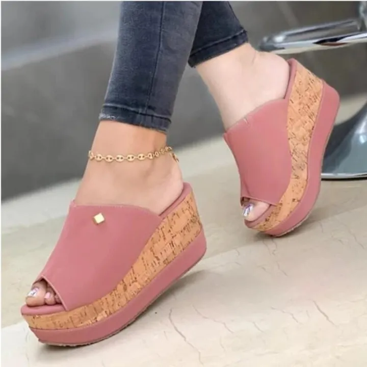 2023Slippers%20Summer%20Wedges%20Retro%20Fish%20Mouth%20Large%20Size%20Sandals%20Women%20High%20Heel%20Platform%20Solid%20Color%20Plus%20Size%20Shoes%20Sandalias%20-%20Image%203