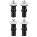 4 Pack Toilet Seat Hinges Bolt Expanding Rubber Top Nuts Screw.