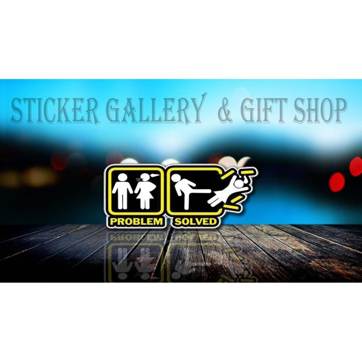 Bike Sticker - Problem solved Funny ( Waterproof & Premium quality)/Bike_Sticker_Gallery
