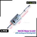 DC 12V 555 Stand Fan Motor,555 motor 15W Long Shaft for High-Speed Cooling and DIY Projects.