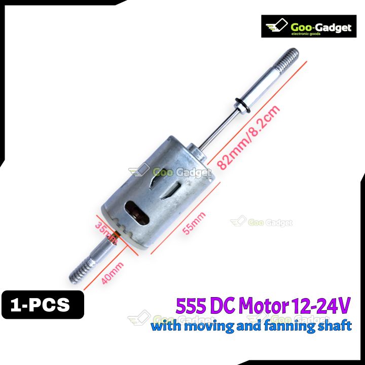 DC 12V 555 Stand Fan Motor,555 motor 15W Long Shaft for High-Speed Cooling and DIY Projects