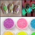 10g/Bag Luminous Powder Nail Art Glitter Glow In Dark Fluorescent Phosphor Pigment Long Lasting Manicure Eye Shadow Neon Dust.