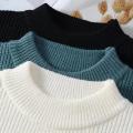Fall Winter Men Sweater Colorblock Knitted Thick Loose Warm O Neck Long Sleeve Soft Pullover Elastic Streetwear Men Sweater.