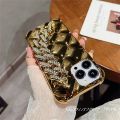 Luxury Korean Plating Rhombus Glitter Rhinestone Crystal Bracelet Chain Phone Case for iPhone 11 12 13 14 15 Pro Max Back Cover. 