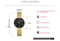 CURREN 9020 Golden Mesh Stainless Steel Analog Watch For Women - Black & Golden. 