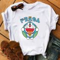 Anime Doraemon Clothes Summer Short-sleeved T-shirt Funny Printing Cartoon Doraemon Graphic Casual Tops Women's T-shirts. 
