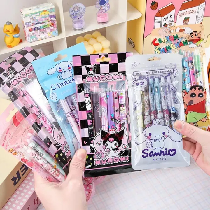6Pcs/Set%20Sanrio%20Kuromi%200.5mm%20Gel%20Pens%20Set%20Cute%20Kawaii%20press%20gel%20pen%20Cartoon%20School%20Hello%20Kitty%20Student%20Stationery%20Supplies%20Gift%20-%20Image%202