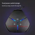 TEUCER Desktop Power Switch Button with Dual USB Audio Port Computer External Extension Power Cable On/Off Button. 