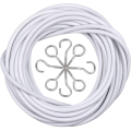 3X Curtain Wire and Hooks Set, 3 Meters Net Curtain Wirewith 8Pcs Screw-in Hooks for Net Curtain Rod.