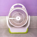 JOYKALY YG-729 AC/DC Rechargeable 2400mAh Battery Strong Wind Up-Down Adjustable Table Fan With Light. 