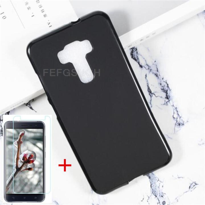 Anti-knock Soft TPU Phone Case For ASUS ZenFone 3 ZE552KL Z012DB Z012D Z012DA Z012DC Silicone Cover Bumper Tempered Glass