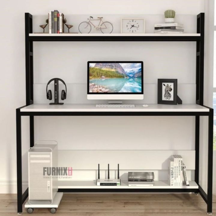 Home%20Office%20Desk%20with%20High%20Tower%20Shelf,%20Reversible%20Shelves%20Computer%20Table%20Workstation,%20No%20CPU%20Tray,%20Gaming%20&%20Study%20Drafting%20Table%20for%20Bedroom%20-%20Image%203