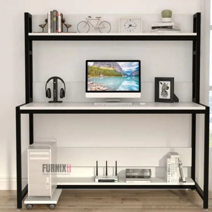 Home%20Office%20Desk%20with%20High%20Tower%20Shelf,%20Reversible%20Shelves%20Computer%20Table%20Workstation,%20No%20CPU%20Tray,%20Gaming%20&%20Study%20Drafting%20Table%20for%20Bedroom%20-%20Image%203