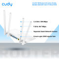 Cudy WR1200 AC1200 Dual Band Smart Wi-Fi Router - 5dBi High Gain Antennas - 867Mbps at 5GHz and 300Mbps at 2.4GHz - White. 