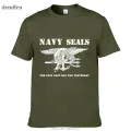 New Navy Seals The Only Easy Day Was Yesterday T-shirt Men 100% Cotton Short Sleeves Novelty Tees Tops. 