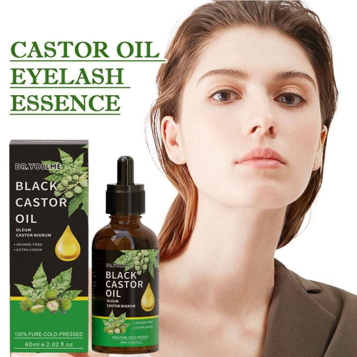 60ml Organic Black Castor Oil For Hair Growth Serum Oil Hair Eye Lashes Eyebrows Moisturizing regrowth Massage Oil