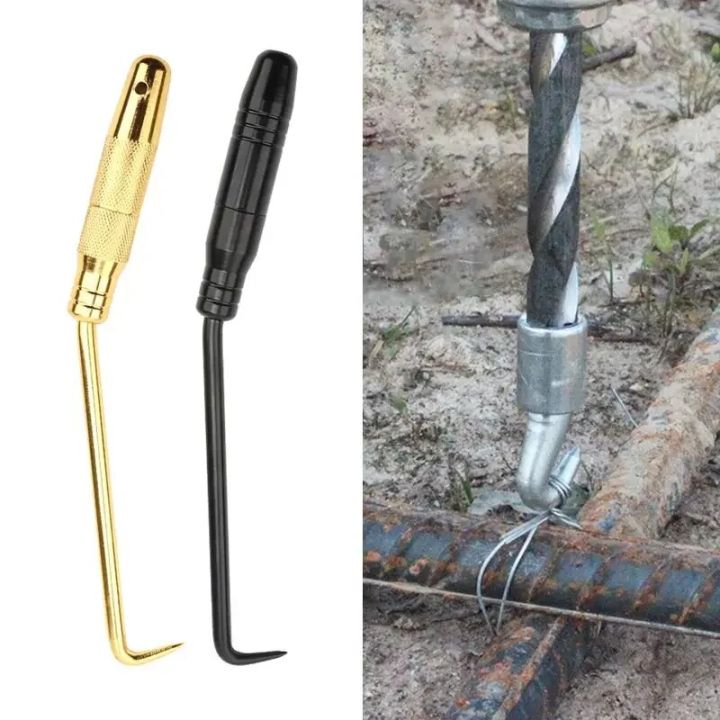 1Pc Semi-automatic Rebar Tie Hook Construction Threaded Pile Core Steel Bar Binding Hooks Rotation Rebar Tie Wire Twister