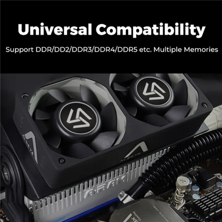 NAMUNY%202X%20RAM%20Cooler%20Cooling%20Fan%20Ram%20Memory%20Cooler%20with%20Dual%2060mm%20Fan%20PWM%20Radiator%20for%20DDR2/3/4/5%20Cooling,%20Black%20ARGB%20-%20Image%207