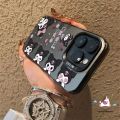 Cartoon Sanrio Cute Kuromi Phone Case Compatible for IPhone 11 15 12 13 14 Pro Max X XS Max XR Luxury Plating Metal Button Lovely Kuromi Silicone Shockproof Soft Cover. 