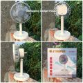 JYSUPER JY-2217 AC/DC Rechargeable 4000mAh Battery Stylish RGB Lighting Strong Wind 12" Portable Desk Fan. 