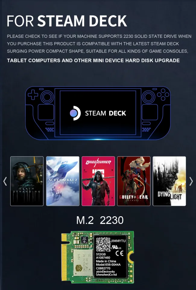 SSD 2230 Steam Deck Nvme M2 1tb 512gb 256gb Compatible With