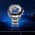 TVG watches genuine double display multifunction Mens Stainless steel waterproof luminous quartz watch male Mens Watch. 
