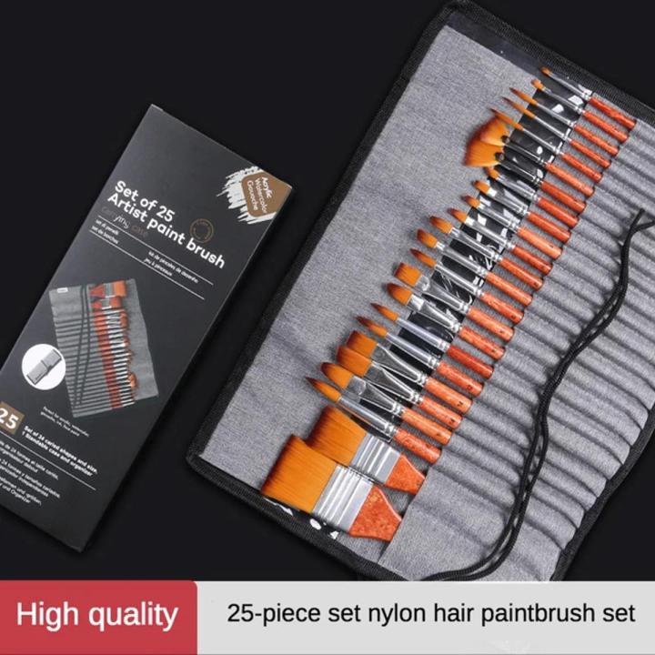 Giorgione 25 Pcs Artist Paint Brushes Watercolour Acrylic Oil Painting Brush With Case Set