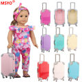 18 inch american doll transparent suitcase americangirl doll trolley case travel. 