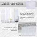 Window White Sheer Curtains 84 Inches Long 2 Panels Sheer White. 