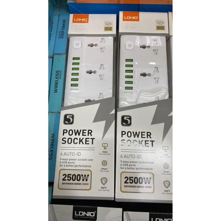 LDNIO 5 AC Outlets Power Strip with 6 USB Ports | Daraz.com.bd